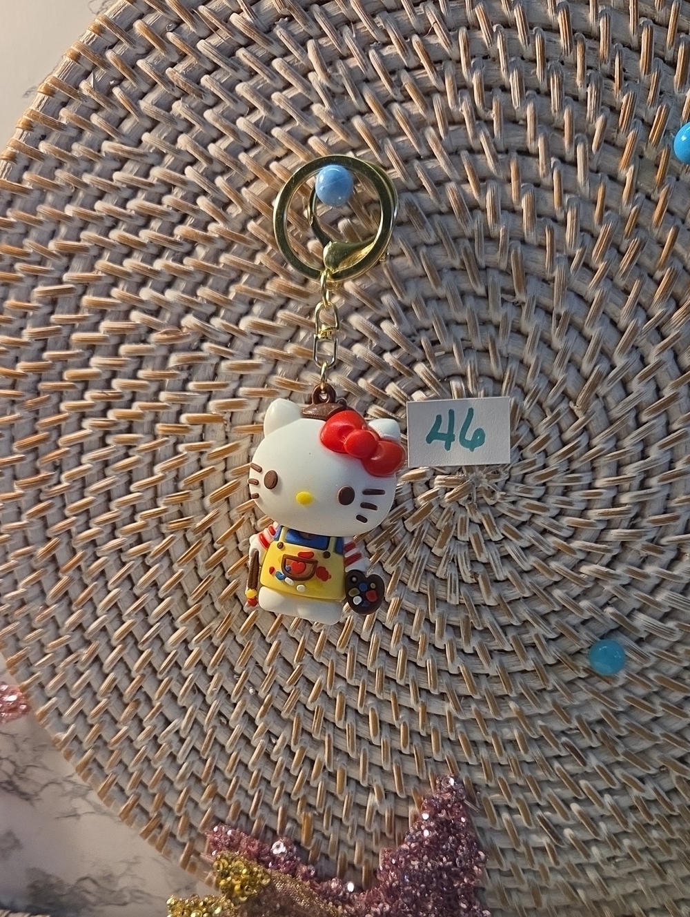 5 For 25 Or 8 Each Hello Kitty Red Bow and Yellow Outfit Keychain Or Bag Charm